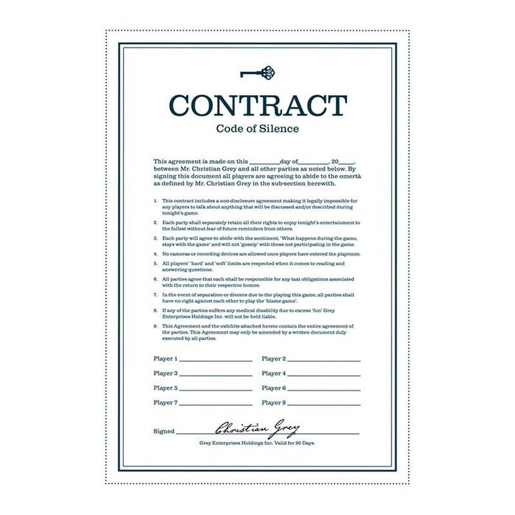 50 shades of grey contract